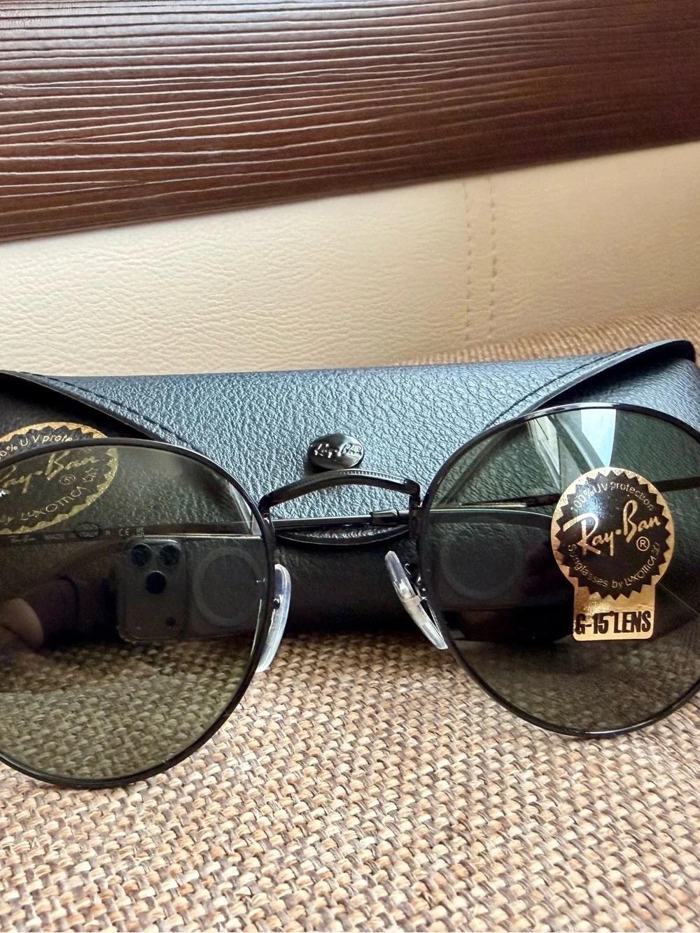 Ray-Ban RB3447 Round Metal Black G-15 Sunglasses Complete Set